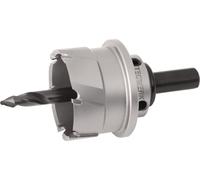 Sierra circular D.61mm, profundidad de corte 20mm, con insertos de metal duro, incluye broca y tope TECWERK