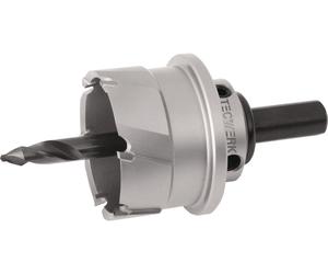 Sierra circular D.63mm, profundidad de corte 20mm, con insertos de metal duro, incluye broca y tope TECWERK