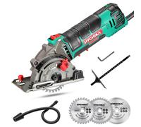 Sierra circular de mano HYCHIKA, mini, con escala, motor de cobre, 4500 RPM, para cortar madera, metales blandos, baldosas y plástico. Cortes precisos