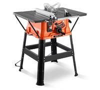 Sierra circular de mesa portátil VEVOR para obras, de 210 mm, 1200W, compacta. Ancho de corte máximo de 225 mm, velocidad de corte de 4800 RPM, con disco de sierra de 24 dientes, transportador de ángu