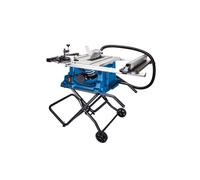 Sierra circular de mesa Scheppach HS115, incluye base, protector de la hoja, deslizador, guía de corte transversal, tope longitudinal de 83 mm, altura de corte de 255 mm, 2000W