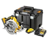 Sierra circular DeWalt de 18V, 184 mm, 2 baterías de 5,0 Ah Powerstack, sistema TSTAK, modelo DCS570H2T