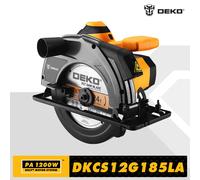 Sierra circular eléctrica DEKO serie DKCS, máquina de corte multifuncional de 185mm con mango auxiliar, herramienta eléctrica doméstica de 1200W DKCS12G185LA