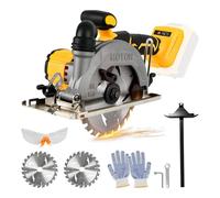 Sierra circular inalámbrica para sierra circular Dewalt de 18 V 20 V, 6200 RPM sin escobillas con 2 cuchillas de 150 mm, profundidad de corte y ángulo de 50 mm a 33 mm para madera, metal blando y