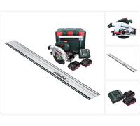 Sierra circular manual a batería Metabo KS 18 LTX 66 BL de 18 V y 165 mm + 2 baterías de 4,0 Ah + cargador + guía de corte + metaBOX