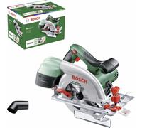 Sierra circular manual eléctrica Bosch PKS 55 A, 1200 vatios, profundidad de corte de 55 mm, con sistema de aspiración de polvo