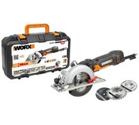 Sierra circular manual Worxsaw WORX Compact de 480W, 120mm/46mm, modelo WX439, que incluye maletín y accesorios