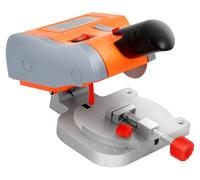 Sierra circular mini radial – Ángulo de corte ajustable de 0-45° – Potencia de 90 vatios – Hoja de sierra circular de 5 cm – Color naranja y plateado – Para madera, plástico, piedra y materiales no fe
