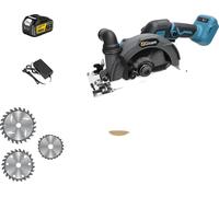 Sierra circular, motor sin escobillas, ángulo de corte ajustable, 2 baterías