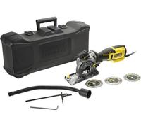 Sierra circular multiusos STANLEY FME380K, 650W, diámetro de corte 89 mm. Ideal para cortar madera, metal y plástico