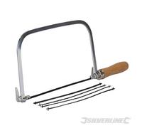 Sierra de Arco Silverline para Marquetería con 5 Cuchillas Variadas de 170 Mm