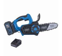 Sierra de cadena inalámbrica Scheppach BC-TCS200-X - Motor sin escobillas | Longitud de corte: 17,5 cm | Longitud de la espada: 20 cm | Velocidad de corte: 7 m/s | Incluye: batería de 4 Ah + cargador 