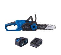 Sierra de cadena inalámbrica Scheppach C-CS254-X | Barra ProCut de 10''/25,4 cm, longitud de corte de 20 cm | Sistema anti-retroceso | 6 m/s | 20V | Incluye batería de 4Ah y cargador de 2,4A