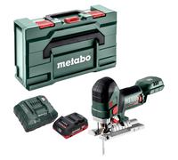 Sierra de calar a batería Metabo STA 18 LTX 150 BL de 18 V y 150 mm sin escobillas + 1 batería LiHD de 4,0 Ah + cargador + Metabox