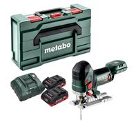 Sierra de calar a batería Metabo STA 18 LTX 150 BL de 18 V y 150 mm sin escobillas + 2 baterías LiHD de 4,0 Ah + cargador + Metabox