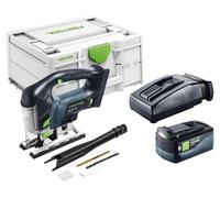 Sierra de calar oscilante a batería Festool PSBC 420-Basic 18 V 120 mm sin escobillas + 1 batería de 5,0 Ah + cargador + Systainer