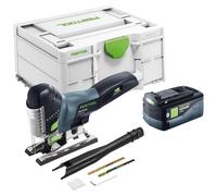 Sierra de calar oscilante a batería Festool PSC 420 EB-Basic de 18 V y 120 mm sin escobillas + 1 batería de 5,0 Ah + Systainer - sin cargador