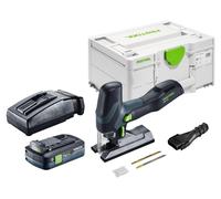 Sierra de calar oscilante a batería Festool PSC-E 18 EB-Basic 18 V 40 mm + 1 batería de 4,0 Ah + cargador + Systainer