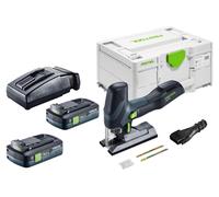 Sierra de calar oscilante a batería Festool PSC-E 18 EB-Basic 18 V 40 mm + 2 baterías de 4,0 Ah + cargador + Systainer