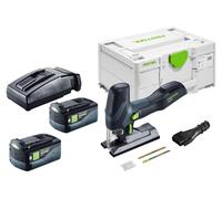 Sierra de calar oscilante a batería Festool PSC-E 18 EB-Basic 18 V 40 mm + 2 baterías de 5,0 Ah + cargador + Systainer