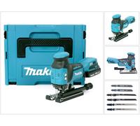 Sierra de calar oscilante a batería Makita DJV 181 Y1J de 18 V sin escobillas + 1 batería de 1,5 Ah + Makpac - sin cargador