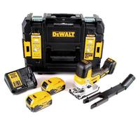 Sierra de calar sin cable DeWalt DCS 335 P2 18V + 2x Baterías 5.0 Ah + Cargador + Set TSTAK