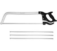 Sierra de carne de acero inoxidable de 50 cm, que incluye 3 hojas de repuesto de acero normal, ideal para cortar huesos y productos congelados de forma sencilla