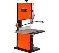 Sierra de cinta, 254 mm. Sierra de cinta de banco de dos velocidades, con motor de 373W (1/2 HP), altura máxima de corte de 160 mm, mesa de fundición de 335 x 340 mm, con luz de trabajo de 360°, guía