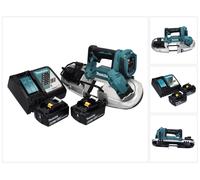 Sierra de cinta a batería Makita DPB 183 RG de 18 V, 66 mm, sin escobillas + 2 baterías de 6,0 Ah + cargador