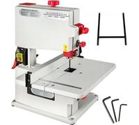 Sierra de cinta de mesa VEVOR de 20 cm (8 pulgadas), con una altura de corte de 80 mm, pequeña sierra de cinta de metal roja, con un motor potente y duradero, ideal para bricolaje, hobbies, carpinterí