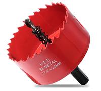 Sierra de corona bimetálica Ø 70mm, coronas para metal, madera, plásticos, escayola, PVC y materiales de obra en seco, Broca para agujeros redondos, profundidad de corte de 40 mm