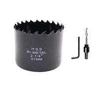 Sierra de corona de 57mm LAIWEI bimetálica cortadora de agujeros redondos HSS cabeza de sierra circular, profundidad de corte hasta 38mm, adecuada para madera, plástico, cartón yeso y tubos metálicos