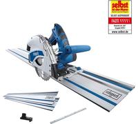 Sierra de inglete circular Scheppach PL55, incluye 2 rieles guía de 700 mm y accesorios | 1200W | Profundidad de corte: 55 mm | Diámetro de la hoja de sierra: 160 mm, 24 dientes | Sierra circular de i