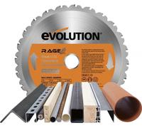 Sierra de inglete multiuso Evolution RAGE de 210 mm, con 24 dientes, con disco de carburo de tungsteno (TCT)