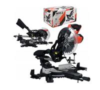 YATO Sierra ingletadora profesional XXL con láser YT-82172 (1800 W, 5.000 min-1, hoja de sierra de 255 mm de diámetro x 30 mm de diámetro, anchura máxima de corte de 305 mm, incluye hoja de sierra de