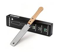 Sierra de mano japonesa de doble filo, sierra de madera de dientes finos de doble cara, 11/17 TPI para bricolaje, pequeña sierra de tracción manual con mango de madera para cortes de precisión y a ras