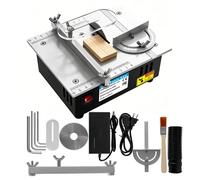 Sierra de mesa de precisión mini de 96W, DC24V, 5000 RPM, máquina de corte compacta para bricolaje, para madera, PCB, plástico y aluminio delgado 96W