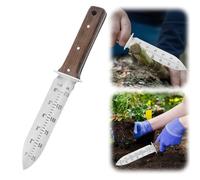 Sierra de pala de jardín, herramienta manual multifuncional para desmalezar, cavar, podar, cultivar, hoja de acero inoxidable de 7 pulgadas con funda, mango de madera de espiga completa con agujero