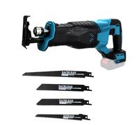 Sierra de sable sin cable compatible con batería Makita 18V, con 4 hojas de sierra, 3500 rpm, sierra eléctrica para madera con velocidad variable para cortar madera, metal y PVC (sin batería)