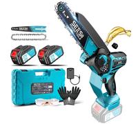 Sierra Eléctrica Inalámbrica Sin Escobillas Seesii de 6 y 8 Pulgadas, Motosierra Eléctrica de 1000 W, Herramientas de Podar para Jardinería y Trabajos en Madera, para Batería Makita de 18 V 6 8 inch b