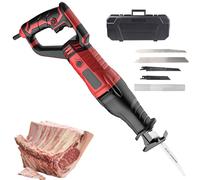 Sierra eléctrica para carniceros de 1050 W, máquina de carnicero comercial con cuerpo giratorio de 180°, 6 velocidades, ideal para cortar carne y huesos congelados