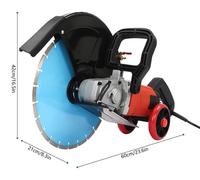 Sierra eléctrica para hormigón - Sierras para hormigón - Sierra para piedra - Sierra de diamante - Hoja de sierra refrigerada por agua - Motor de 4000W