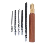 Sierra manual compacta con mango de madera hexagonal, sierra de mano portátil y precisa desmontable para acampar con 5 cuchillas para carpintería y actividades al aire libre