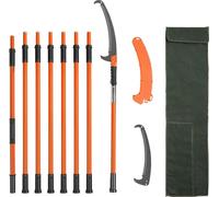 Sierra manual para podar árboles, extensible de 2.2 a 8.2 metros, con cuchilla de acero afilada para podar ramas altas. Cortatrabes manual con mangos de fibra de vidrio ligeros, ideal para podar palme