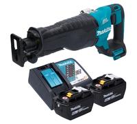 Sierra recíproca a batería Makita DJR 187 Z, sierra de sable, 18 V sin escobillas + 2 baterías de 9,0 Ah + cargador