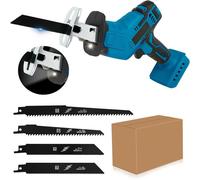 Sierra Recíproca Eléctrica Inalámbrica de 100 mm, 3000 rpm, Velocidad Variable, Herramienta de Corte de Metal y Madera, Sierra Eléctrica para Batería Makita de 18 V With 2 Battery