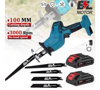 Sierra Recíproca Inalámbrica, Sierra de Sable Eléctrica Compatible con Baterías Makita, 3000 RPM, Velocidad Variable, para Cortar Metal y Madera No Battery