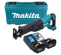 Sierra recíproca Makita DJR 186 ZK a batería, 18 V + 2 baterías de 9,0 Ah + cargador + maletín