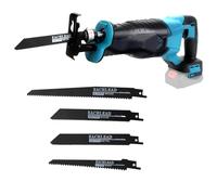 Sierra sable sin cable compatible con Makita 18V batería, sierra sable eléctrica sin escobillas con 4 hojas de sierra para cortar metal, madera, tubos de PVC, poda de árboles (sin batería)
