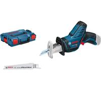 Sierra sabre inalámbrica profesional Bosch GSA 10,8 V-LI, con una profundidad de corte de 65 mm y 2 velocidades